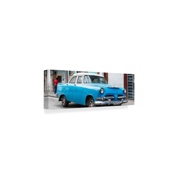 Philippe Hugonnard 'Classic Blue Car' Canvas Art,16x47